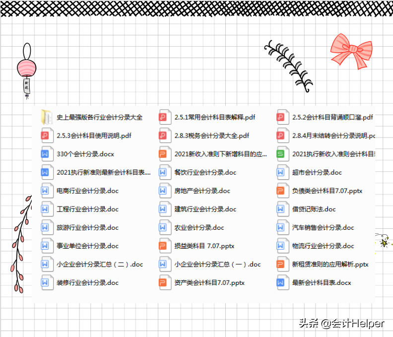 会计分录还不会?给！你要的科目顺口溜+330个分录+各行业会计分录