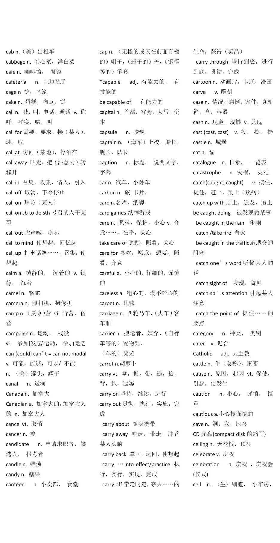 一轮复习丨高考英语常考「3500词」词汇表