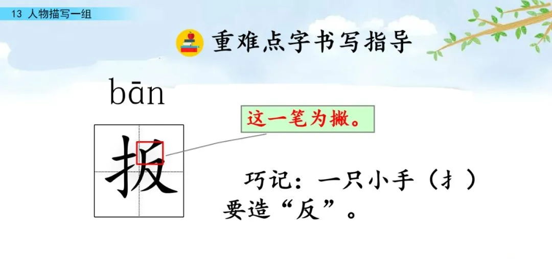 部编五年级语文下册第13课《人物描写一组》》知识点及课堂测试题