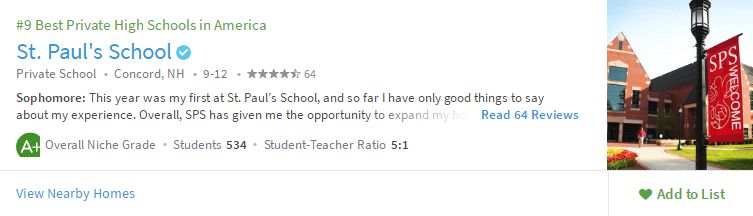 院校排名 | 2019年美国最佳私立中学排名发布