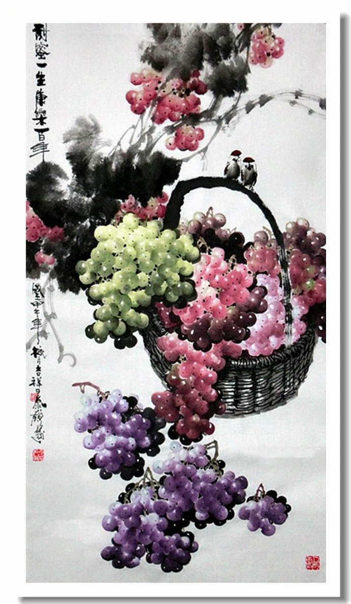 溢香流韵--赵太岭画葡萄