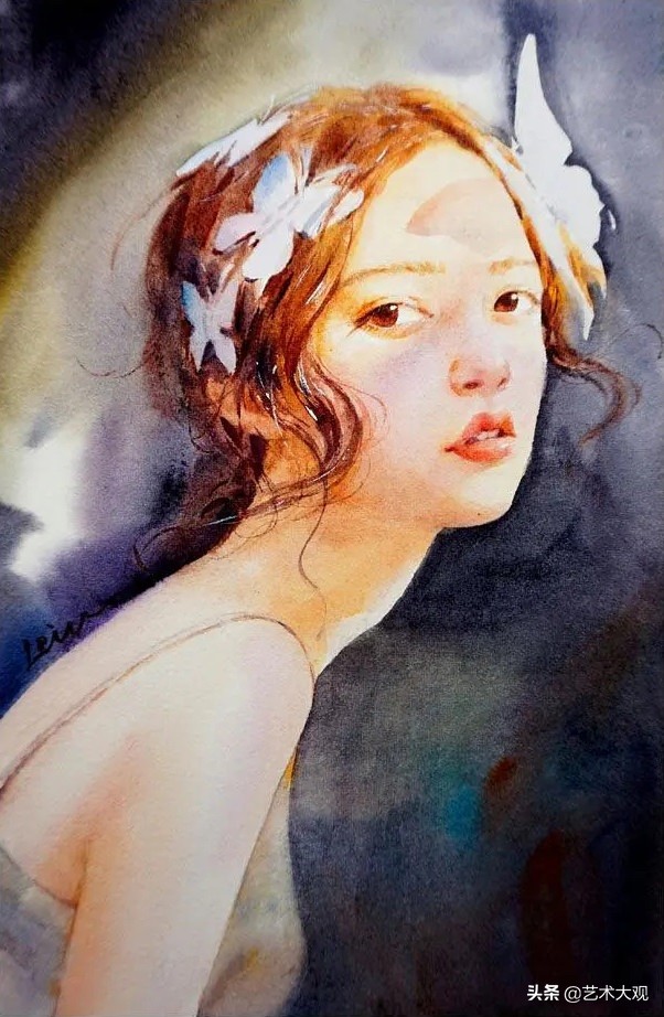 好看的肖像水彩手绘90后网络知名画家张雷雷人物作品专辑