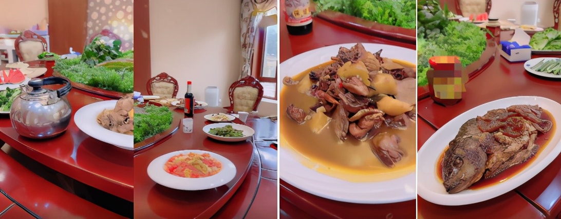 黄圣依老公与家人吃饭，豪宅奢华用红木做餐桌！十几盘菜像酒局