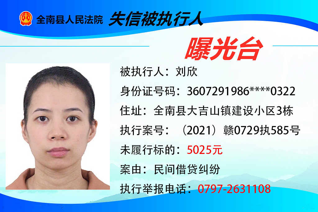 曝光！这些赣州人欠钱不还！你认识吗？