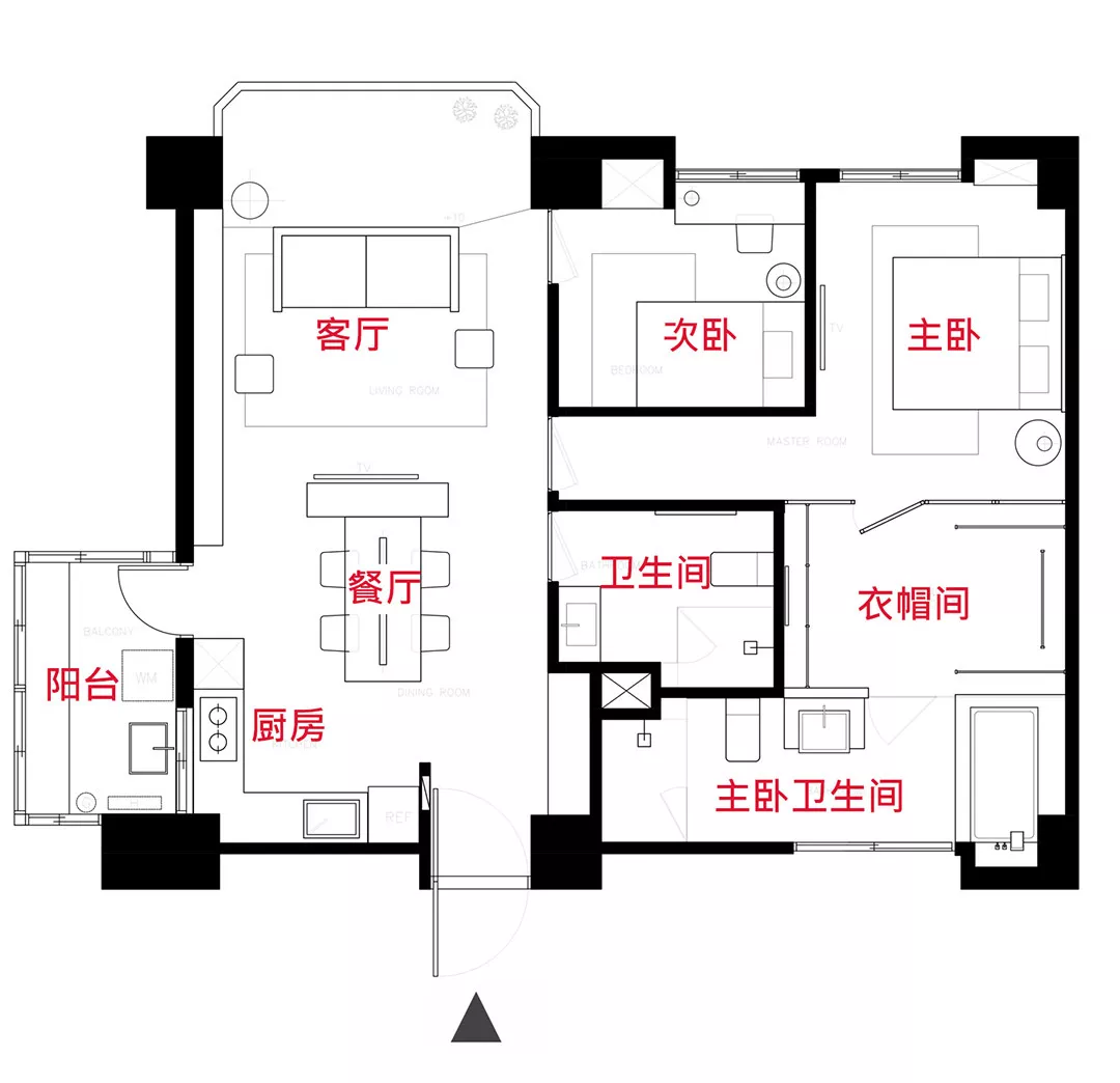 太舒适!86平米改造拆一室,还有衣帽间跟大浴缸
