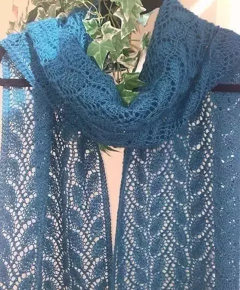 棒针编织一款超级美的叶子披肩,花样美美哒,附编织说明