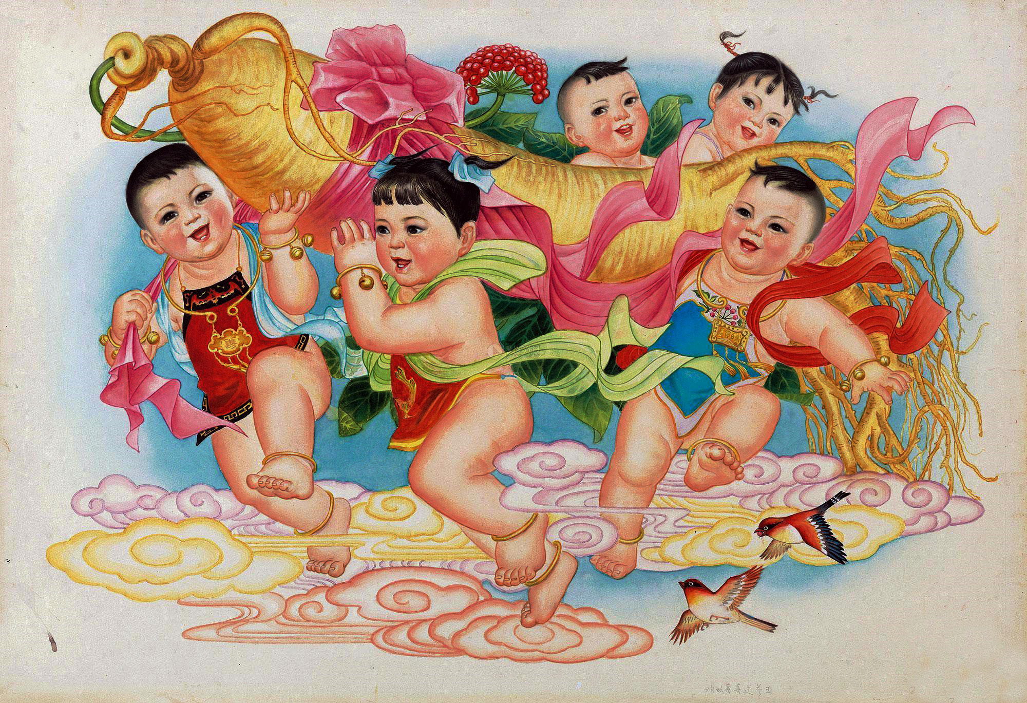 【吉庆有余】喜气洋洋胖娃年画欣赏