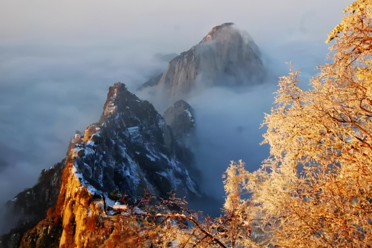 雪后华山，才是真正的侠客江湖：飞雪连天射白鹿，笑书神侠倚碧鸳