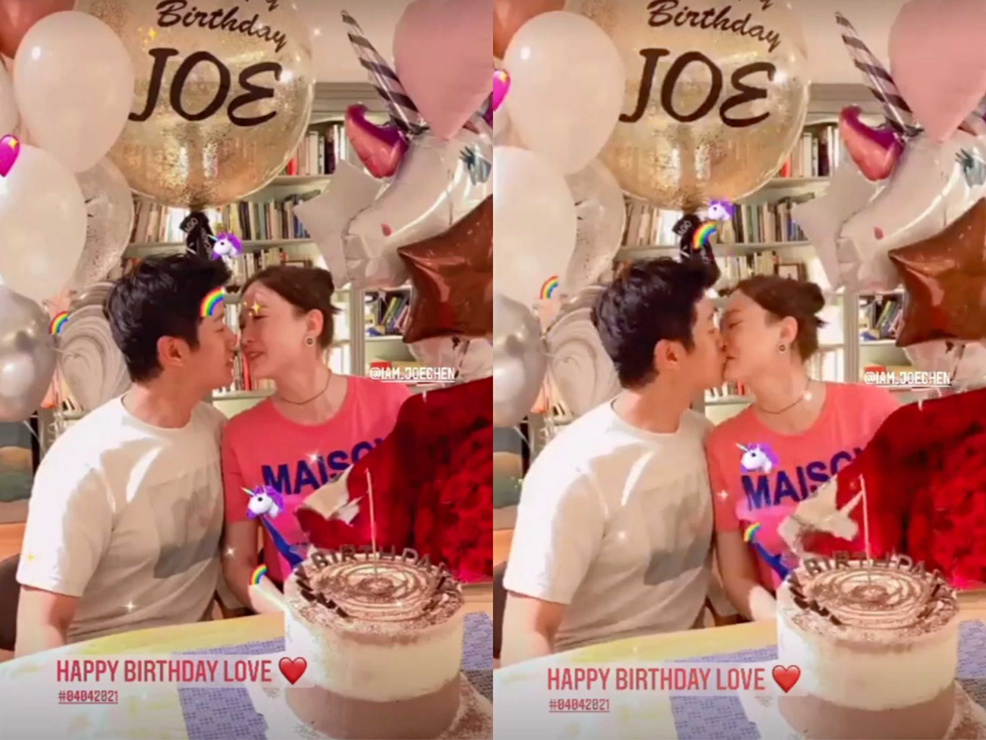 陈乔恩携男友聚会，腰粗腿壮呈现幸福肥，靠在艾伦身前很甜蜜