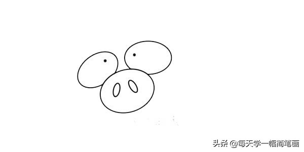每天学一幅简笔画--粉色卡通猪简笔画