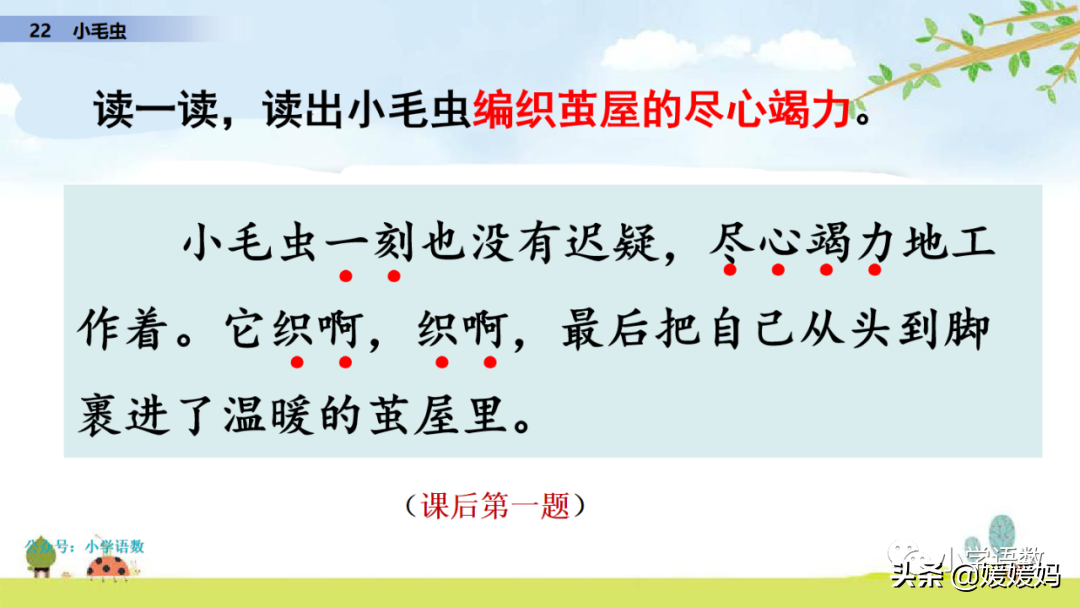 二年级下册语文课文22《小毛虫》图文详解及同步练习