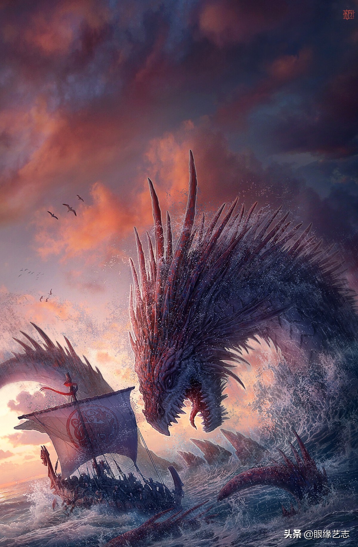 龙之像:他是画龙高手,用cg插画讲述东西方的神龙传说