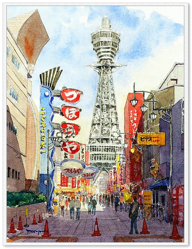 东亚风情 -- 高崎尚昭水彩画