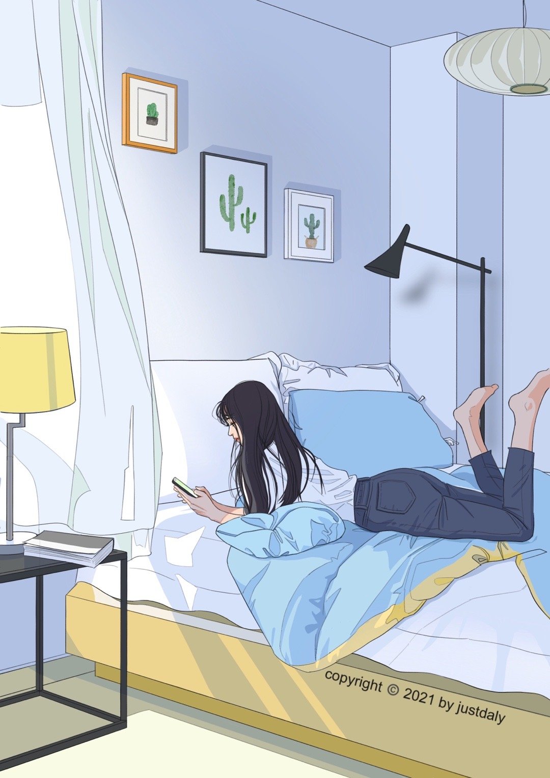 好看的手绘头像,一个人独处的时候(3)