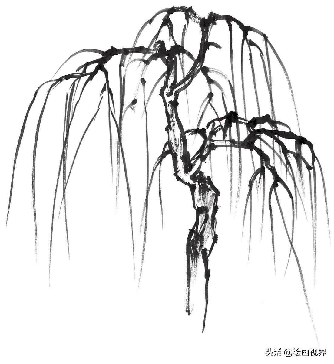 画国画树不会画？教你常见树的画法，简单易学，收藏起来临摹学习