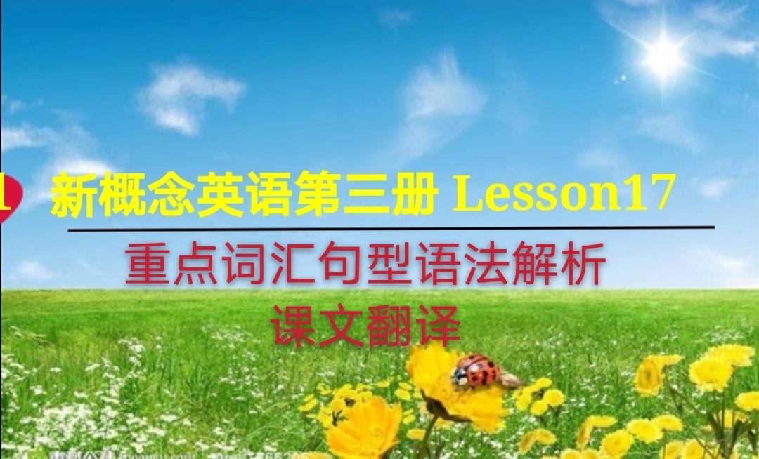 新概念英语第三册Lesson 17 重点词汇,句型,语法解析,及课文翻译