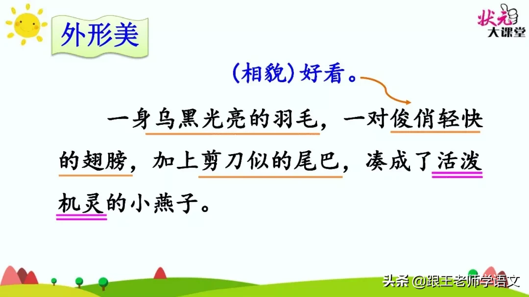 部编语文三年级下册课文2、燕子（朗读+知识点+图解）