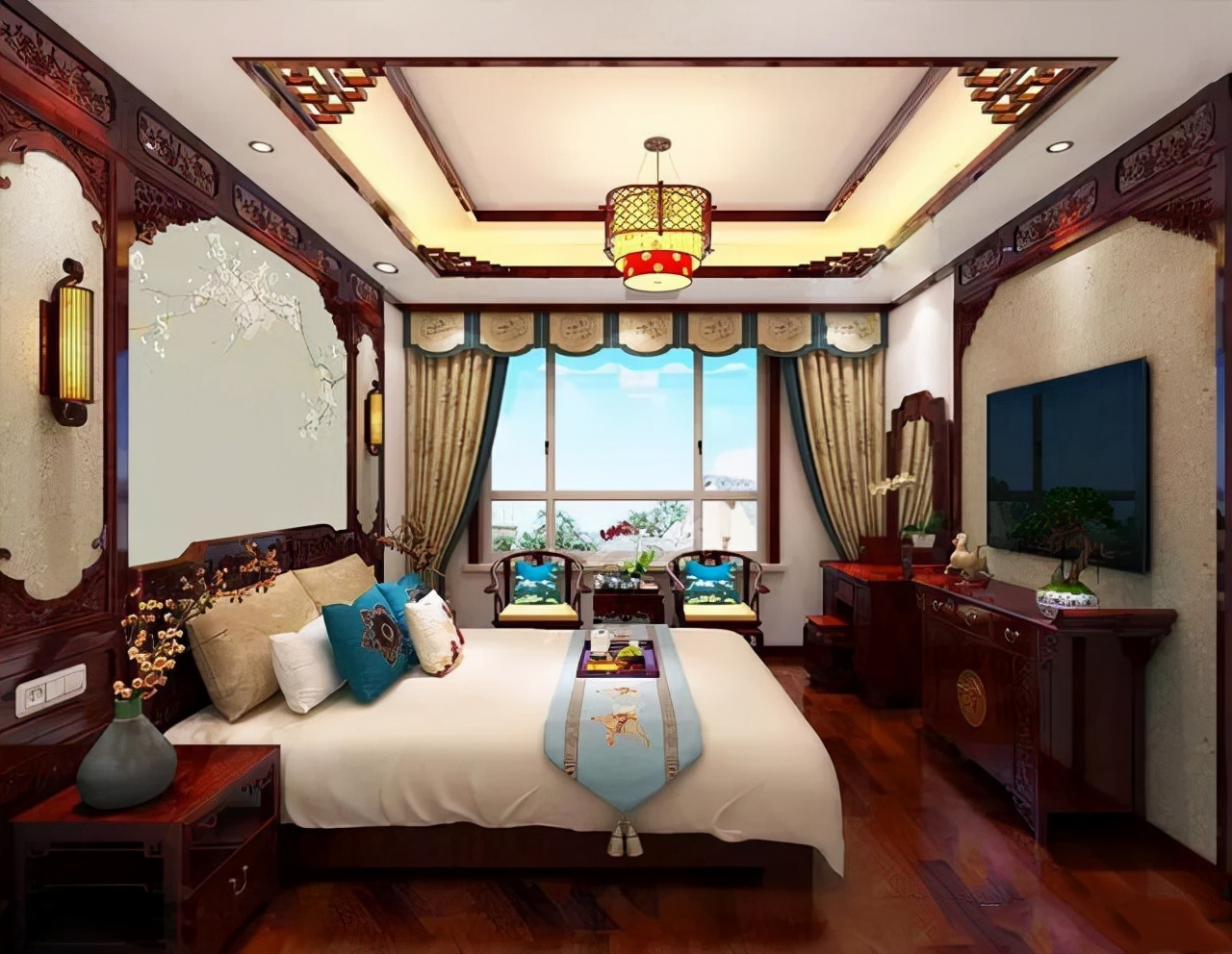 建造在农村里的别墅，配上中式装修，满屋的红木飘香，惊艳了我