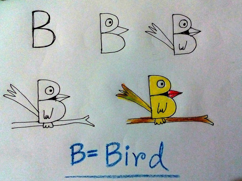 英文字母趣味简笔画,轻松记忆26个字母,陪孩子一起玩吧(一)