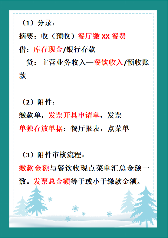 这份餐饮业会计分录大全记好，去面试，面一个过一个