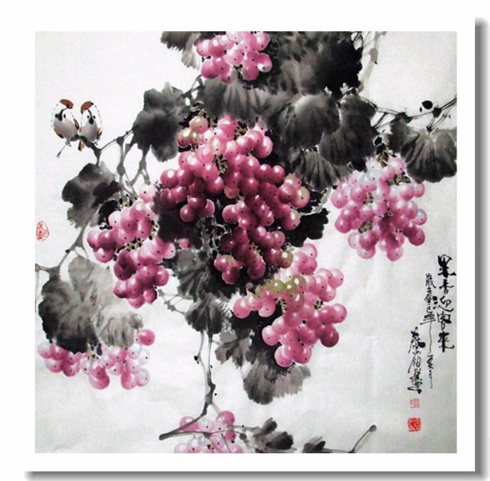 溢香流韵--赵太岭画葡萄