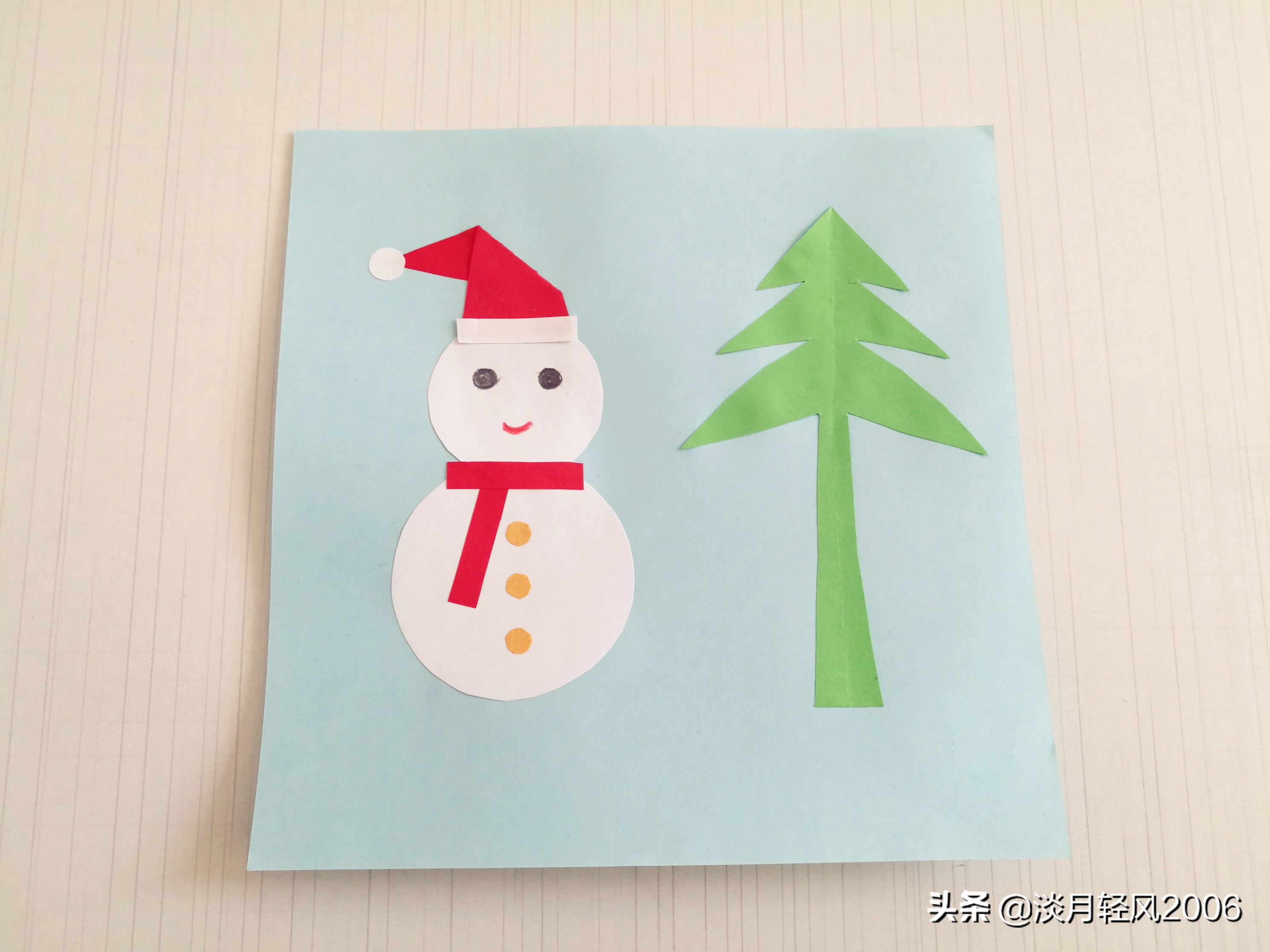 幼儿园手工,简单的圣诞贺卡,新年贺卡制作教程,可以当手工作业
