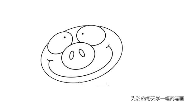 每天学一幅简笔画--粉色卡通猪简笔画