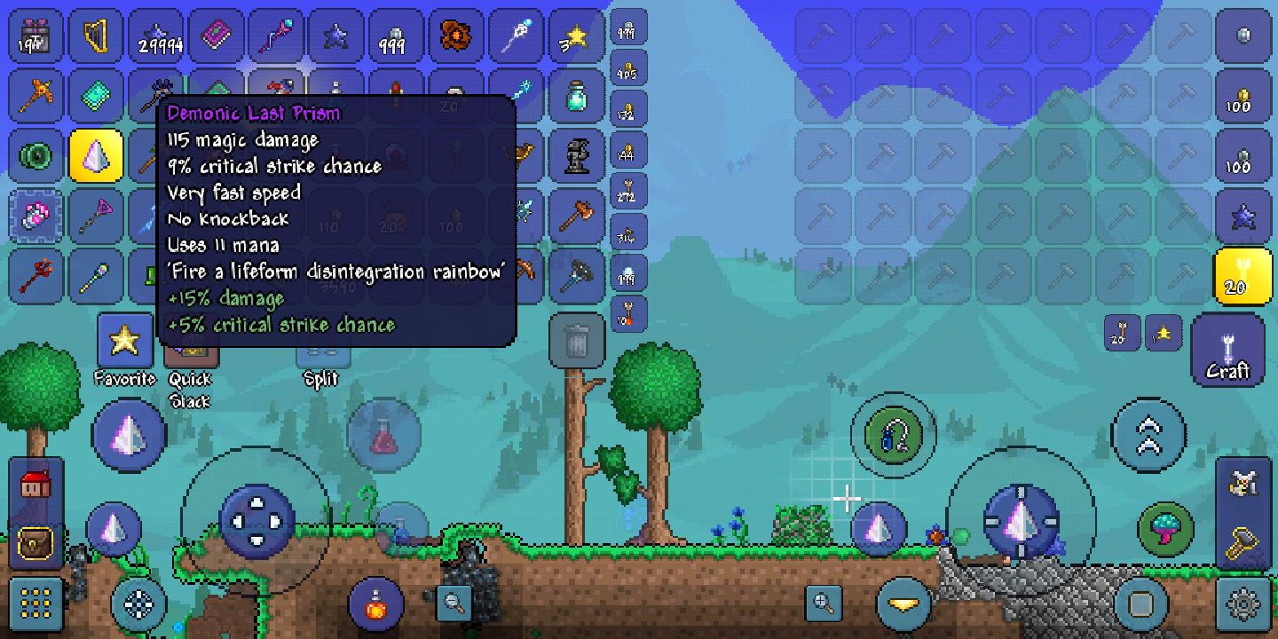 泰拉瑞亚terraria1.4最强武器之最终棱镜,最高伤害可达1000