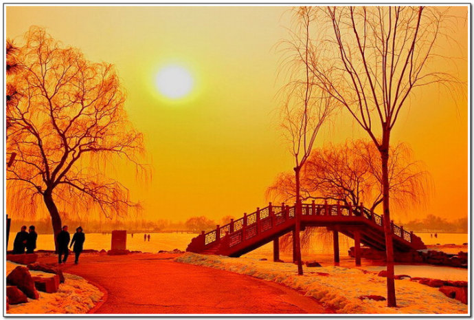 「美图集锦」湖畔夕阳