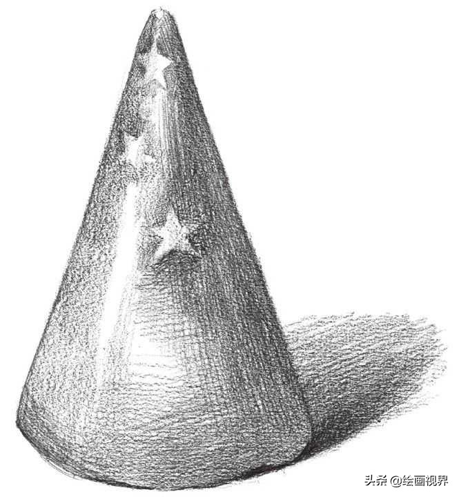 零基础几何体教程：分步骤讲解圆锥体画法，收藏起来临摹学习