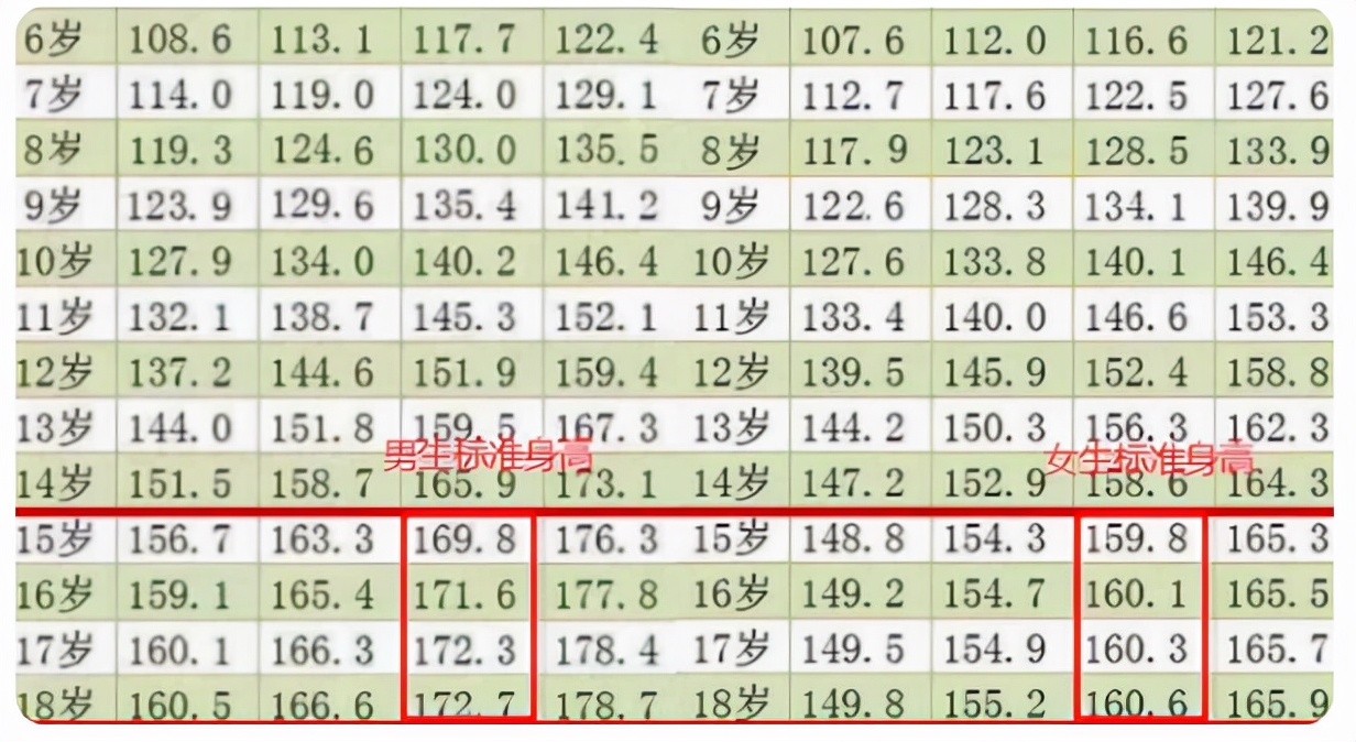 高中生“身高标准表”来了，是人高马大还是小巧玲珑，看过就知道