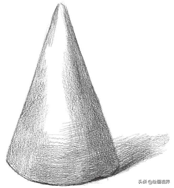 零基础几何体教程：分步骤讲解圆锥体画法，收藏起来临摹学习