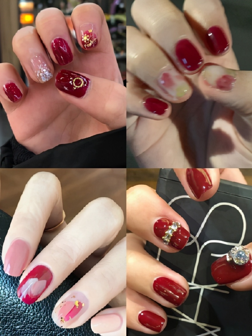 红指甲美甲图片(angelababy同款) - 赤虎壹号