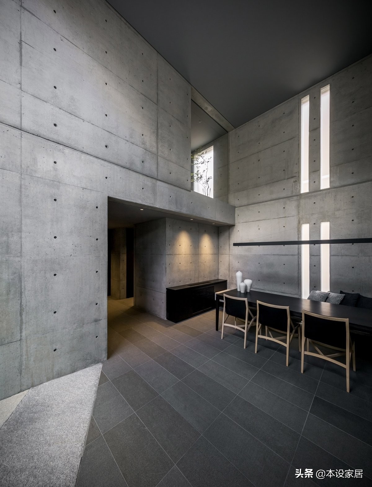 日本建筑师晒日式清水墙混泥土豪华别墅外观效果图及室内装修设计图片