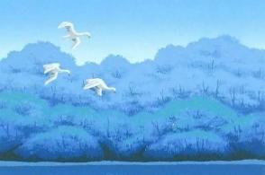 “东临碣石，以观沧海”，曹操的《步出夏门行》，是山水诗的鼻祖