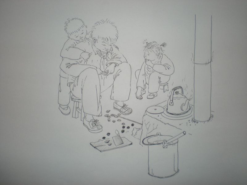 童年中小茨冈的简笔画图片