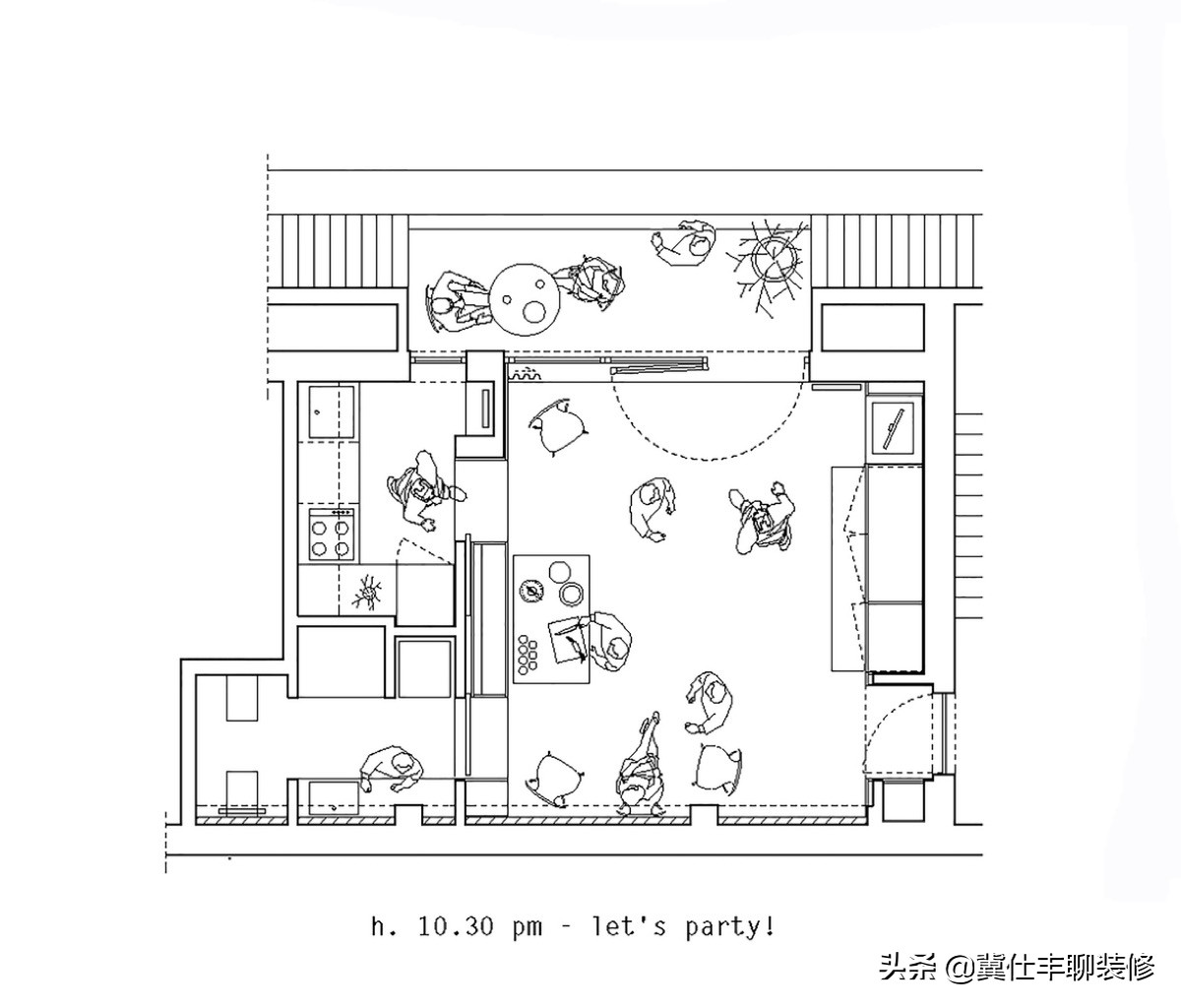 28㎡小宅，四张平面图，展示业主从早到晚的生活