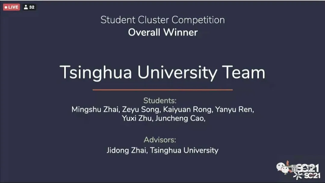 清华大学四连冠！国际大学生超算竞赛SC21结果出炉