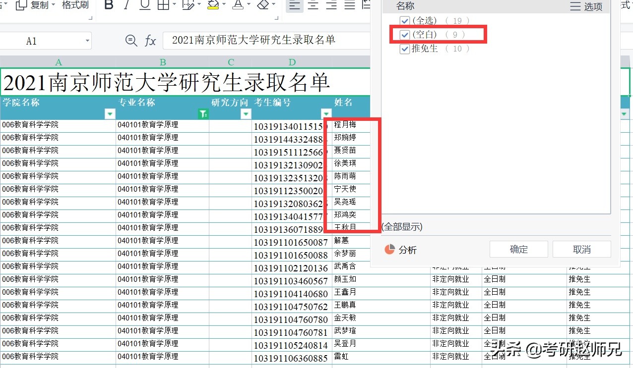 江苏省211院校推荐—南京师范大学考研优势专业数据