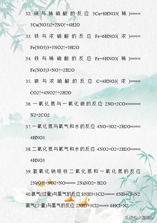 暑假必备：高一至高三化学方程式总结，背熟了，回回“拿”高分