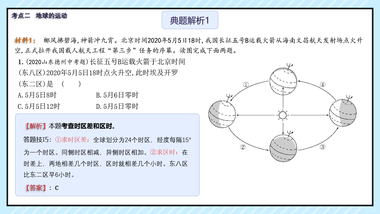 中考地理提分序列 07-综合应用地球自转和公转的地理意义