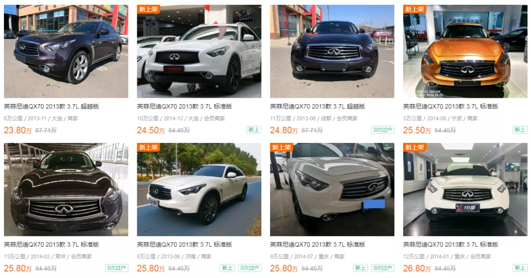 二手车：进口中大型SUV四驱+V6，英菲尼迪QX70现在仅售25万元