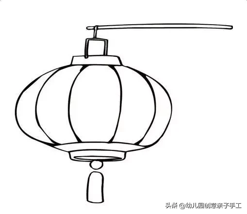 元旦简笔画，几笔就能完成的小灯笼