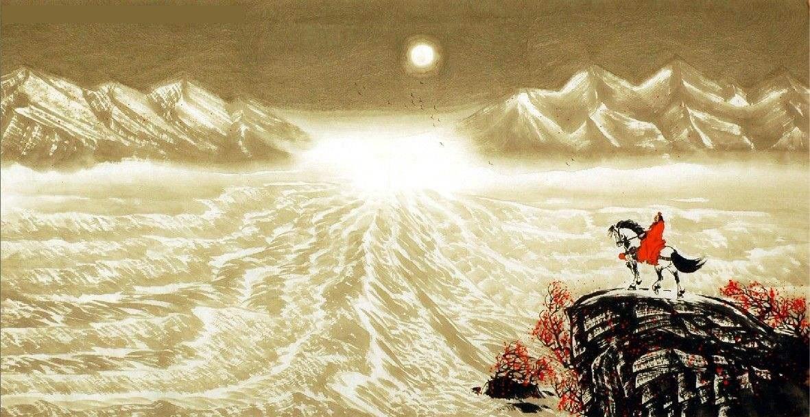“东临碣石，以观沧海”，曹操的《步出夏门行》，是山水诗的鼻祖