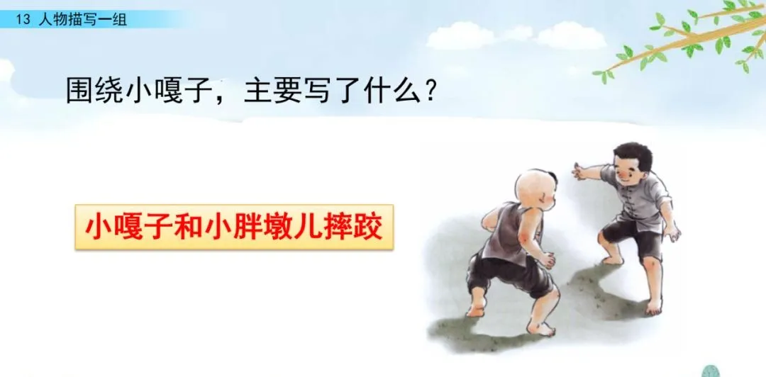 部编五年级语文下册第13课《人物描写一组》》知识点及课堂测试题