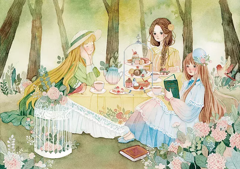 镜花水月，插画师用一支水彩笔画出一个梦想王国！