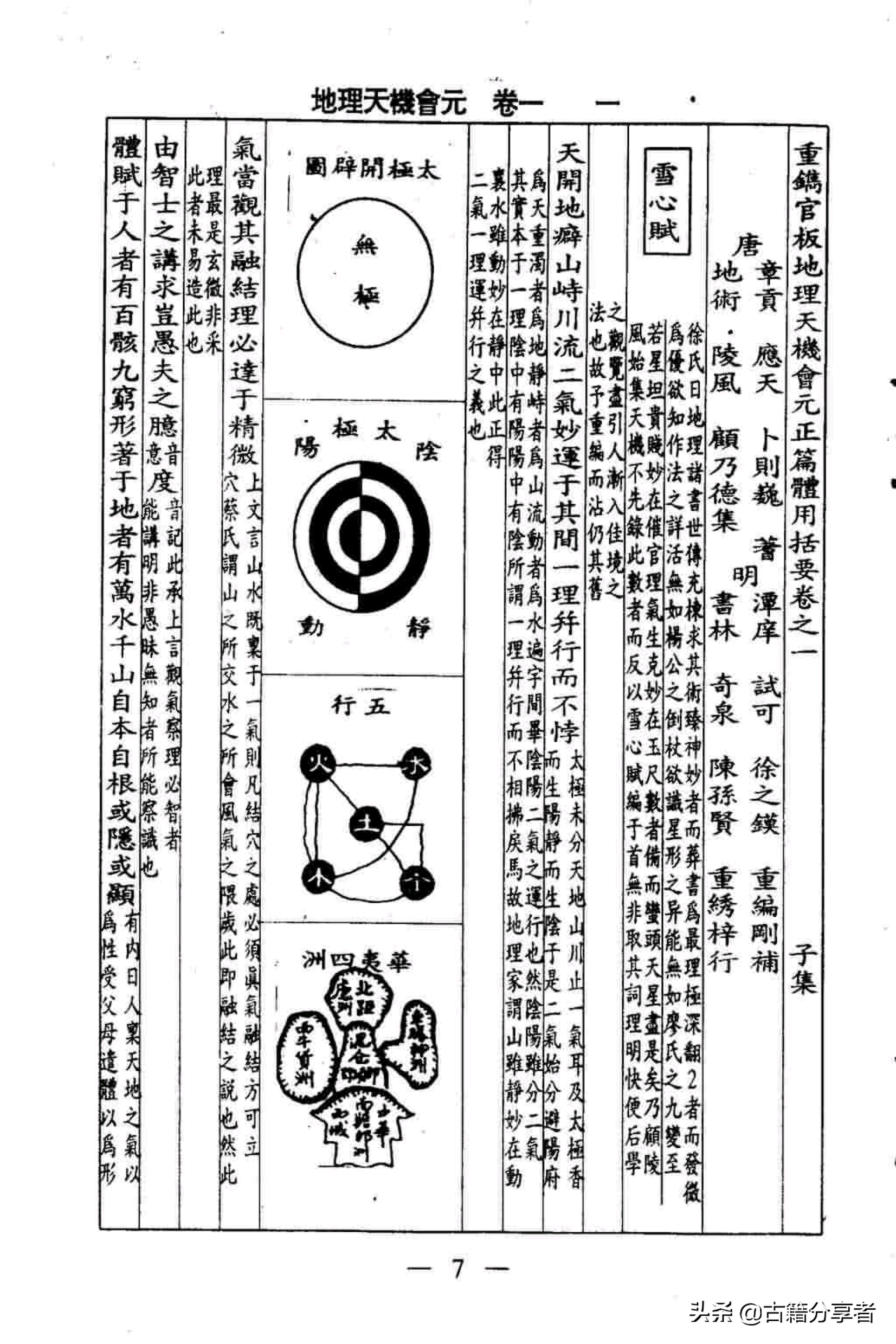 风水地理书（地理天机会元）雪心赋