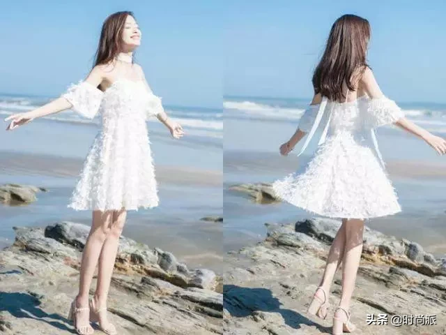 夏季必败的白色雪纺连衣裙，搭配各款鞋子穿都很美