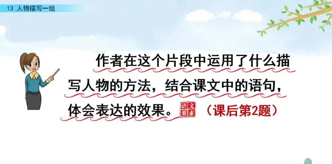 部编五年级语文下册第13课《人物描写一组》》知识点及课堂测试题