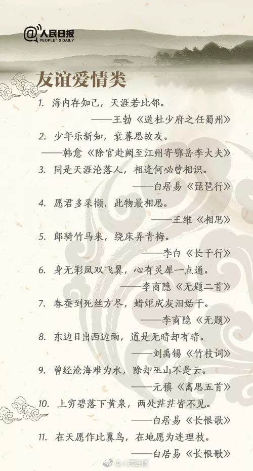 @人民日报：你可以不读全诗，但至少要背会的100个千古名句